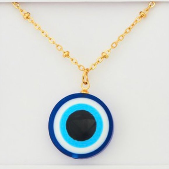 ❌SOLD OUT❌ GOLD EVIL EYE PENDANT NECKLACE - Picture 2 of 3